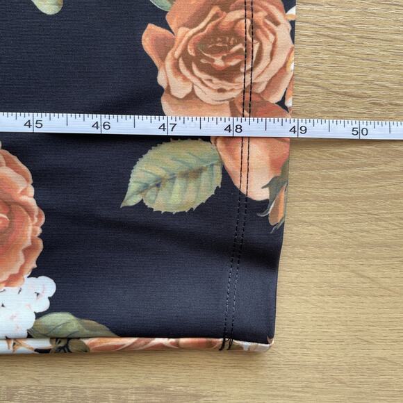 WeWoreWhat Dress Womens Size Small Black Floral Muscle Tank Midi Bodycon Fitted - Picture 7 of 8